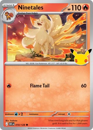 Ninetales 10/128 — 30th Celebration Pokémon card