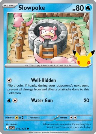 Slowpoke 16/128 — 30th Celebration Pokémon card