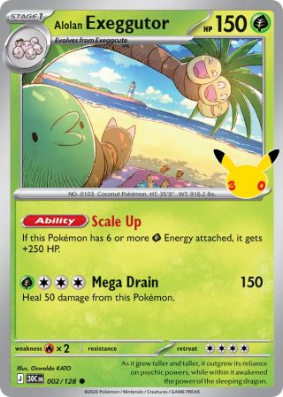 Alolan Exeggutor 2/128 — 30th Celebration Pokémon card