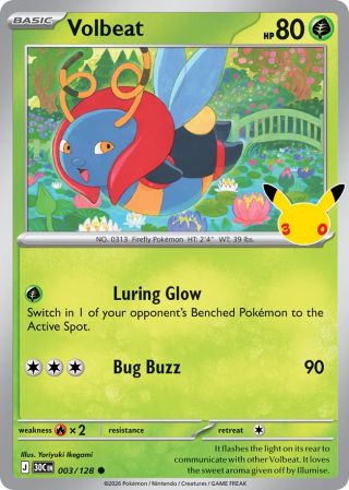 Volbeat 3/128 — 30th Celebration Pokémon card