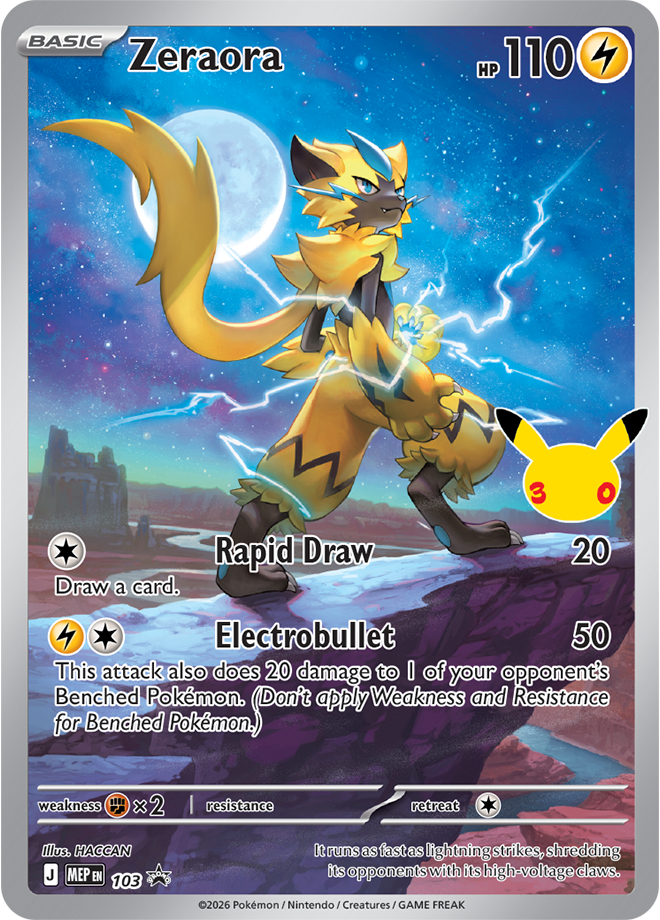 Zeraora 103/110 — MEP Black Star Promos Pokémon card