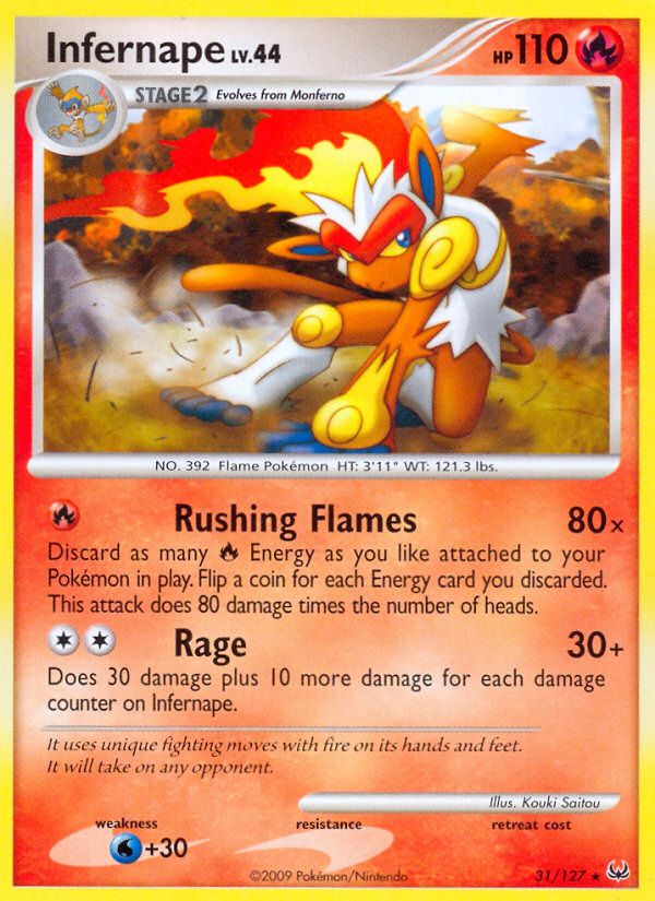 Infernape 31/127 — Platinum Pokémon card