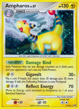 Ampharos 1/127 — Platinum Pokémon card