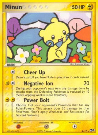 Minun 4/17 — POP Series 3 Pokémon card