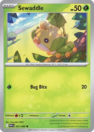 Sewaddle 1/86 — White Flare Pokémon card