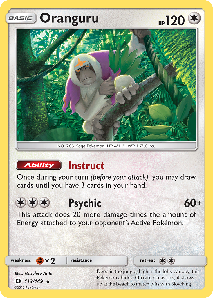 Oranguru 113/149 — Sun & Moon Pokémon card