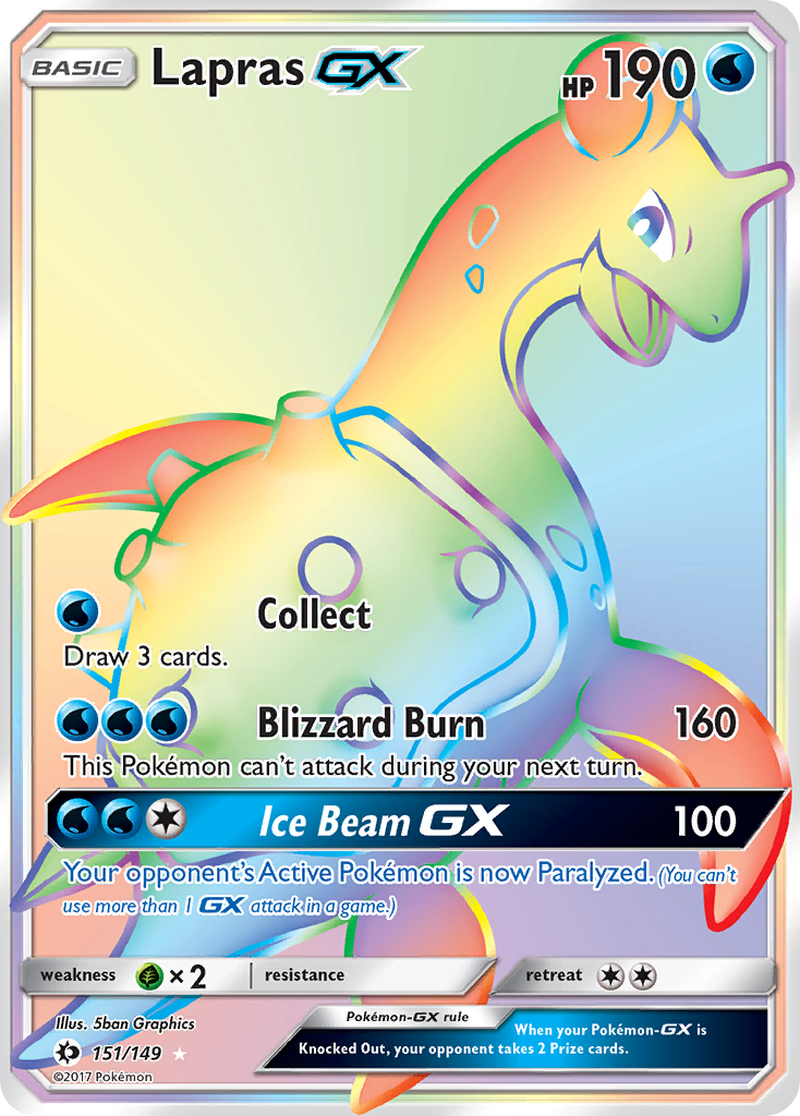 Lapras-GX 151/149 — Sun & Moon Pokémon card