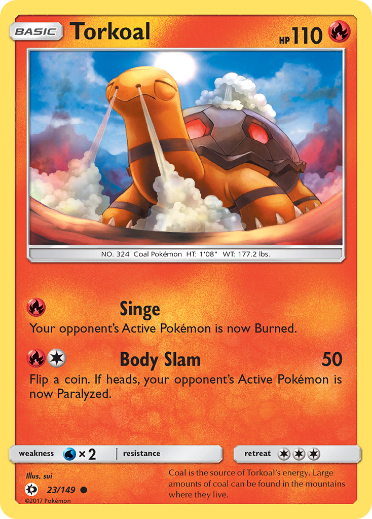 Torkoal 23/149 — Sun & Moon Pokémon card