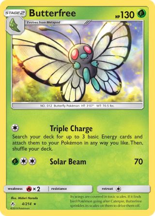Butterfree 4/214 — Unbroken Bonds Pokémon card