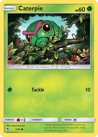 Caterpie 1/68 — Hidden Fates Pokémon card