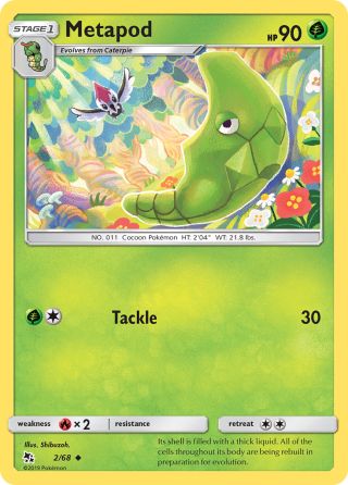 Metapod 2/68 — Hidden Fates Pokémon card