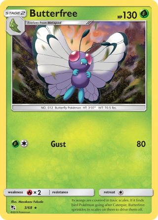 Butterfree 3/68 — Hidden Fates Pokémon card