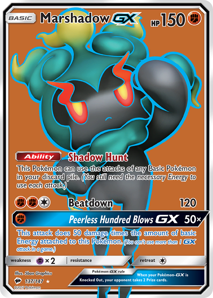 Marshadow-GX 137/147 — Burning Shadows Pokémon card