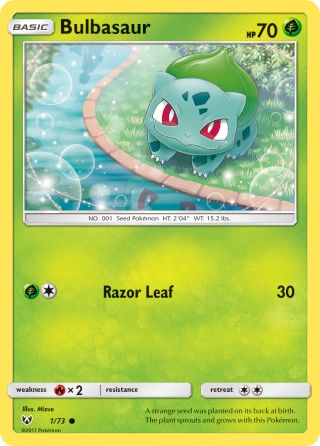 Bulbasaur 1/73 — Shining Legends Pokémon card