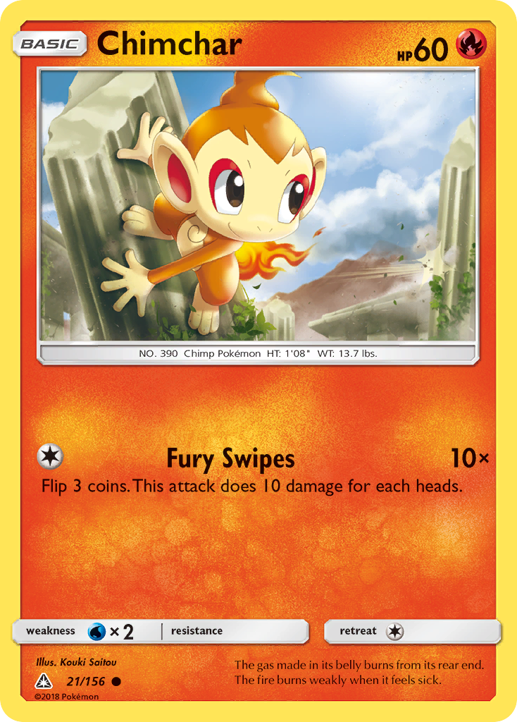 Chimchar 21/156 — Ultra Prism Pokémon card