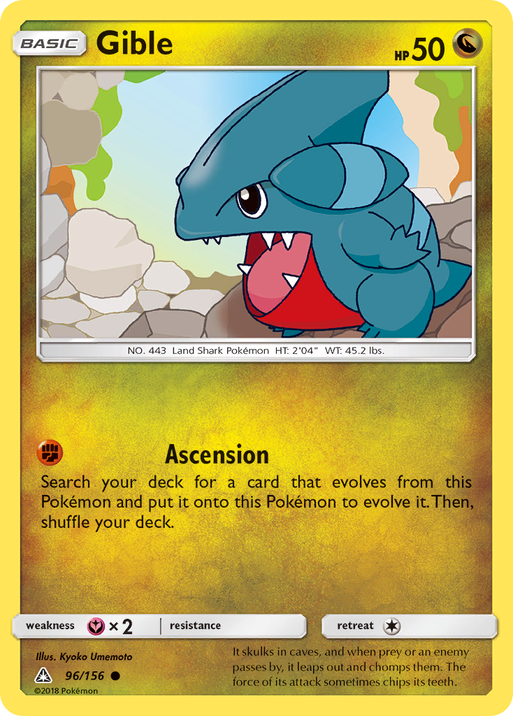 Gible 96/156 — Ultra Prism Pokémon card