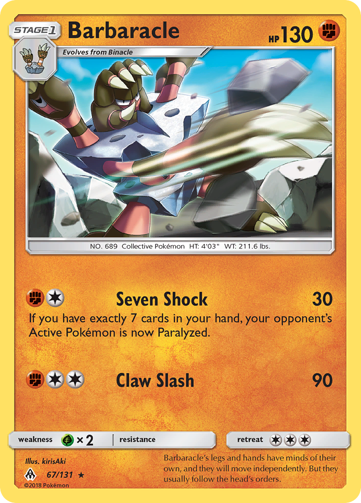 Barbaracle 67/131 — Forbidden Light Pokémon card