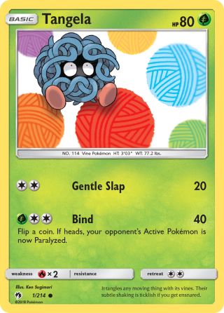 Tangela 1/214 — Lost Thunder Pokémon card