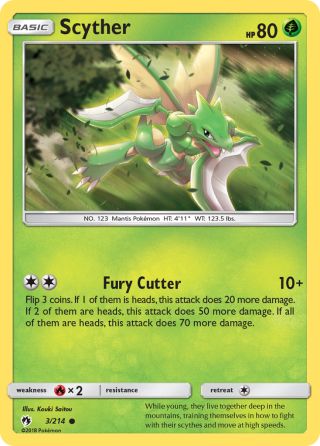 Scyther 3/214 — Lost Thunder Pokémon card