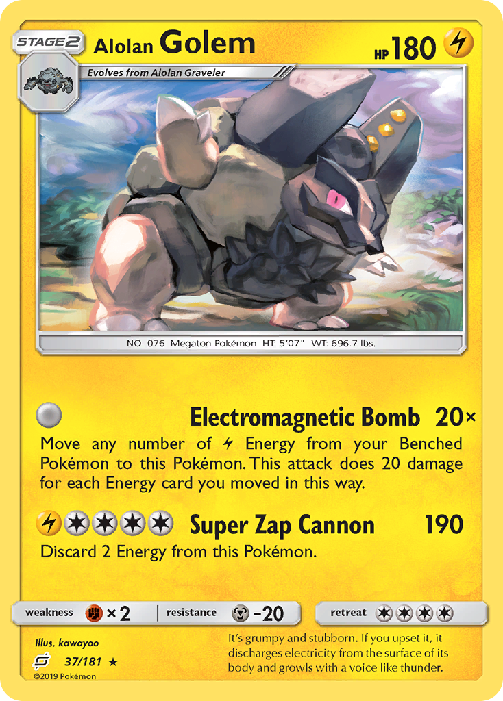 Alolan Golem 37/181 — Team Up Pokémon card