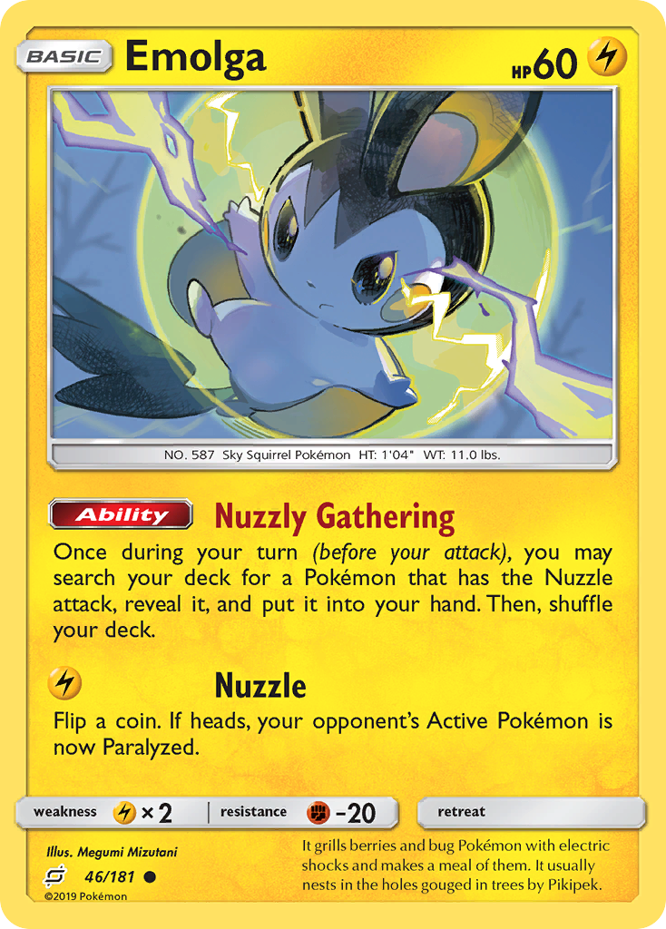 Emolga 46/181 — Team Up Pokémon card