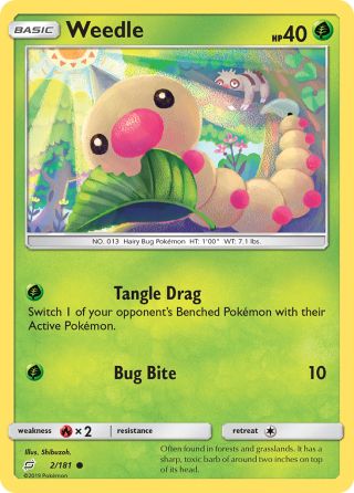 Weedle 2/181 — Team Up Pokémon card