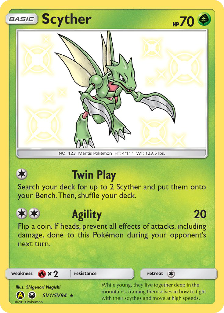 Scyther SV1/94 — Hidden Fates Shiny Vault Pokémon card