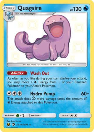 Quagsire SV10/94 — Hidden Fates Shiny Vault Pokémon card