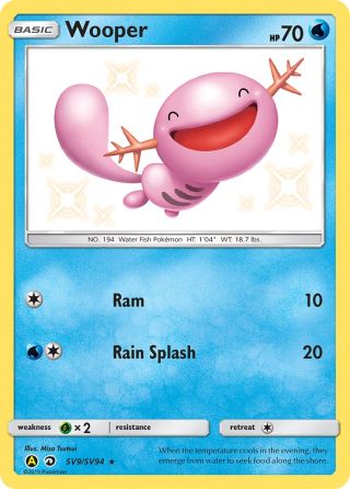 Wooper SV9/94 — Hidden Fates Shiny Vault Pokémon card