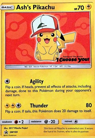 Ash's Pikachu SM109/248 — SM Black Star Promos Pokémon card