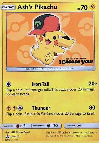 Ash's Pikachu SM110/248 — SM Black Star Promos Pokémon card