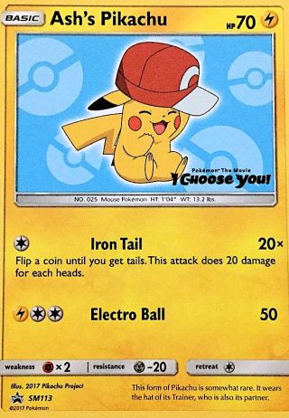 Ash's Pikachu SM113/248 — SM Black Star Promos Pokémon card