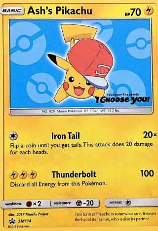Ash's Pikachu SM114/248 — SM Black Star Promos Pokémon card