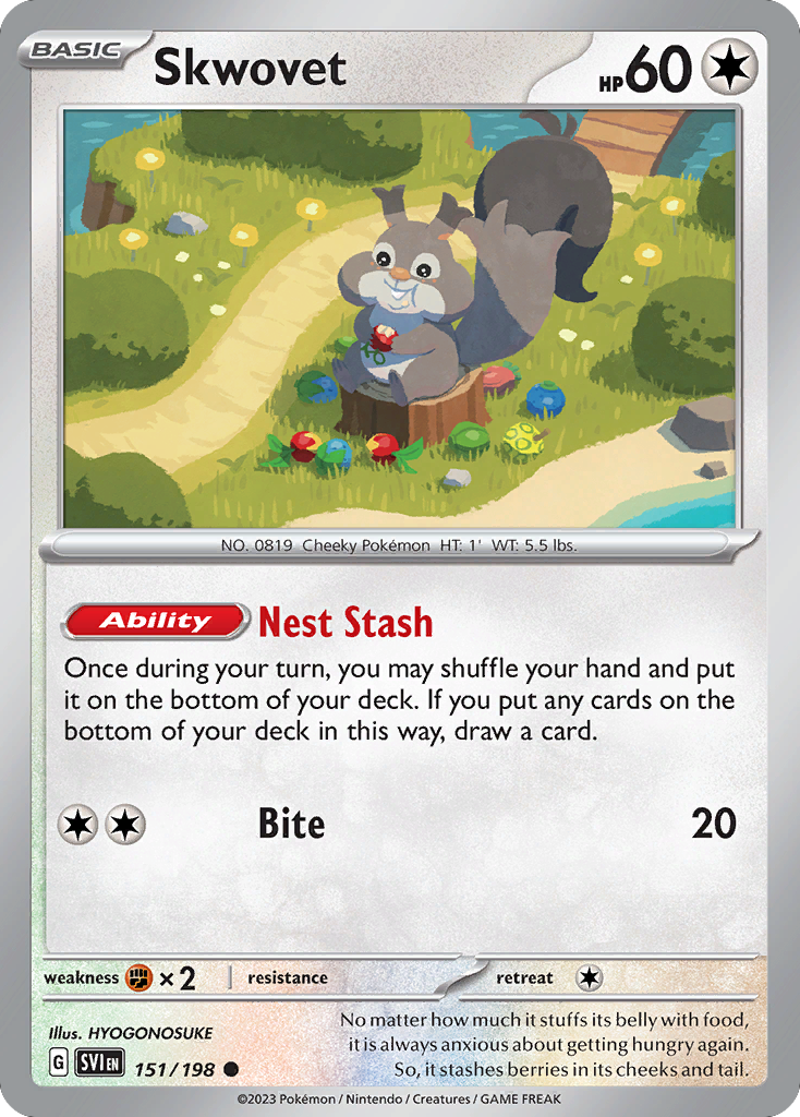 Skwovet 151/198 — Scarlet & Violet Pokémon card