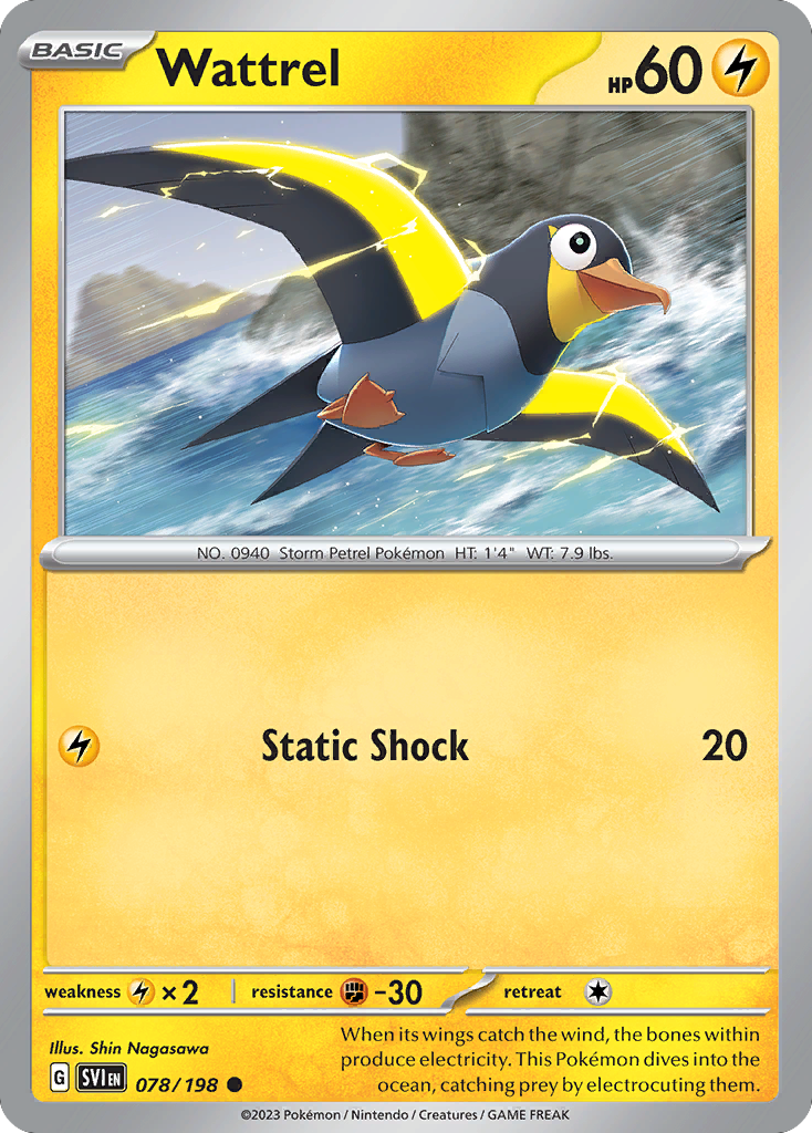 Wattrel 78/198 — Scarlet & Violet Pokémon card