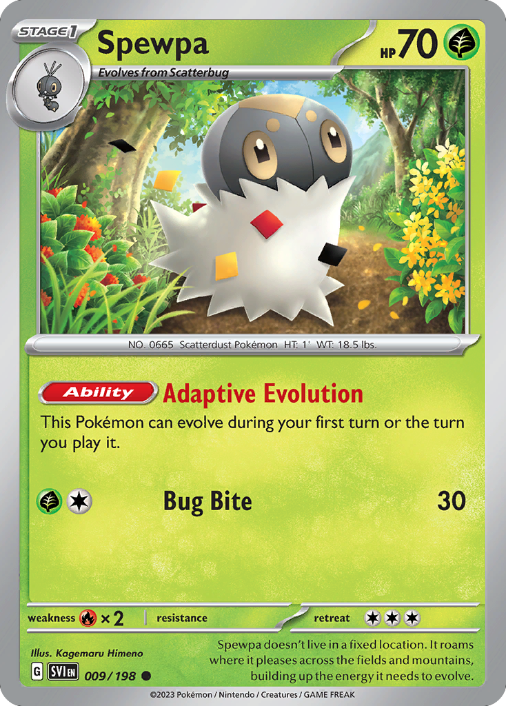 Spewpa 9/198 — Scarlet & Violet Pokémon card