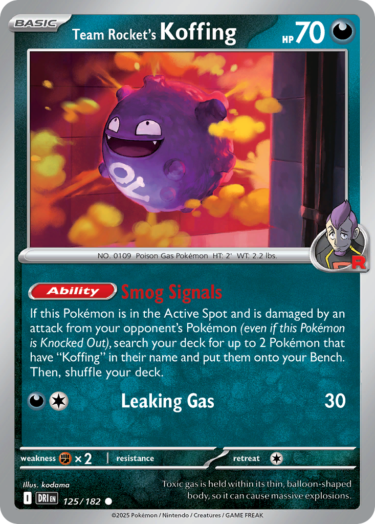 Team Rocket's Koffing 125/182 — Destined Rivals Pokémon card