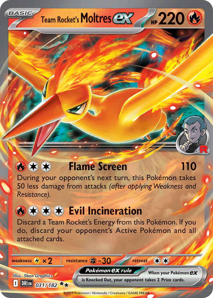 Team Rocket's Moltres ex 31/182 — Destined Rivals Pokémon card
