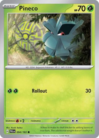 Pineco 4/193 — Paldea Evolved Pokémon card