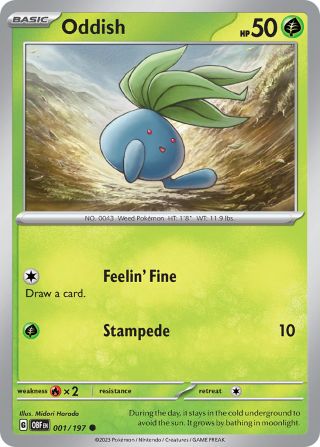 Oddish 1/197 — Obsidian Flames Pokémon card