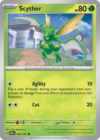 Scyther 4/197 — Obsidian Flames Pokémon card