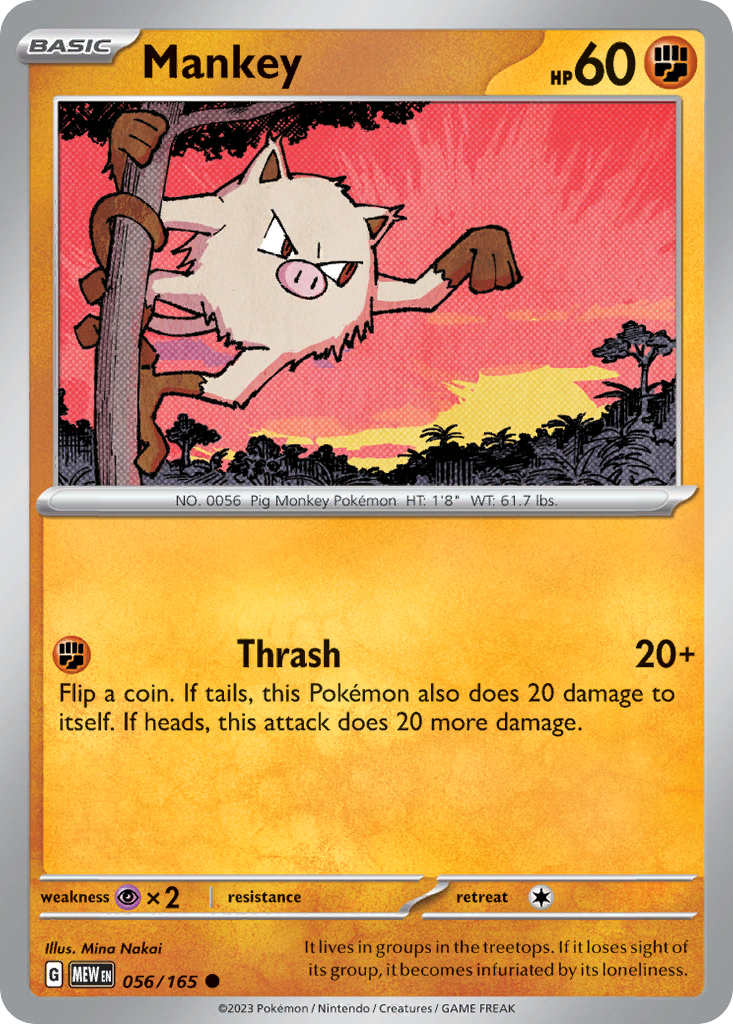 Mankey 56/165 — 151 Pokémon card