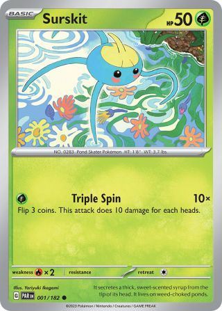 Surskit 1/182 — Paradox Rift Pokémon card