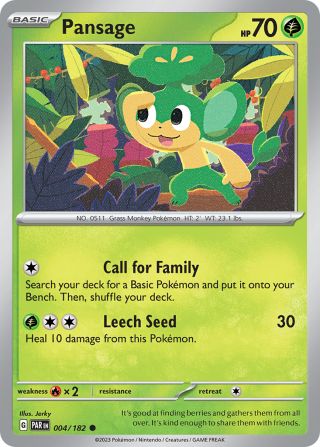 Pansage 4/182 — Paradox Rift Pokémon card