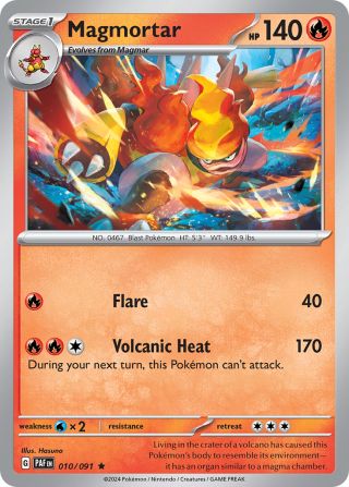 Magmortar 10/91 — Paldean Fates Pokémon card