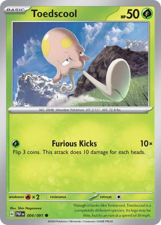 Toedscool 4/91 — Paldean Fates Pokémon card