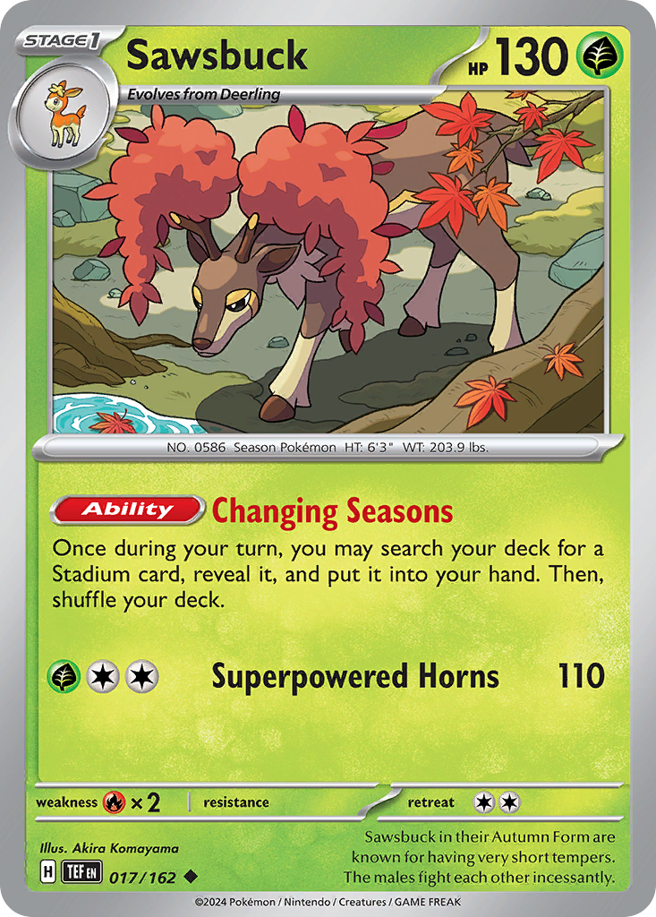 Sawsbuck 17/162 — Temporal Forces Pokémon card