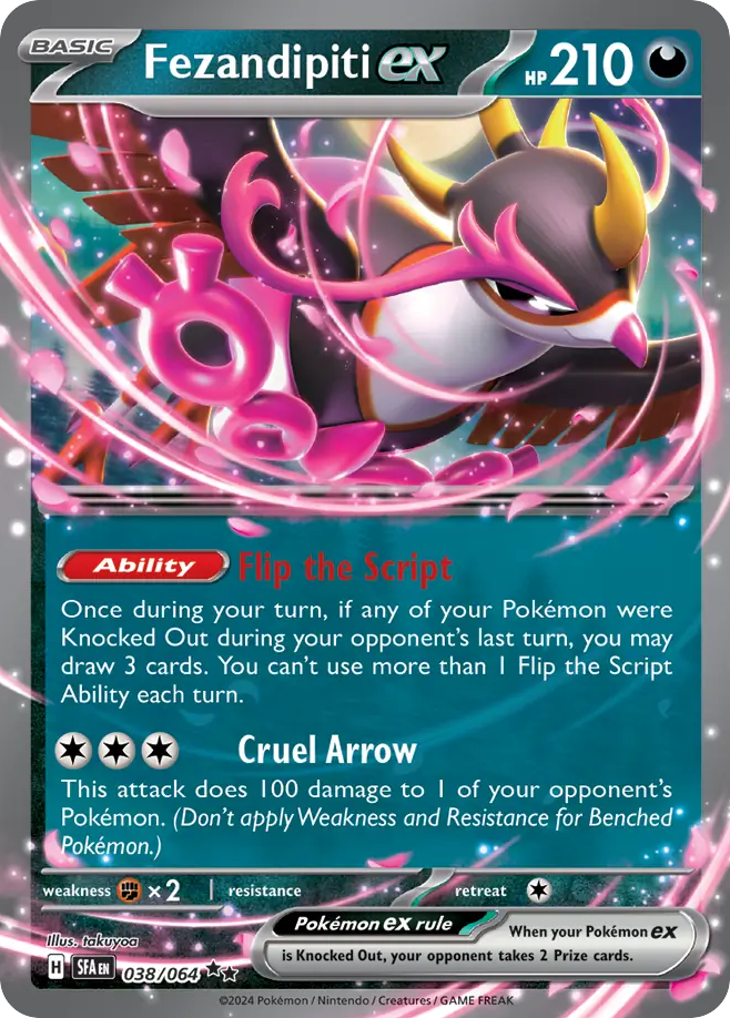 Fezandipiti ex 38/64 — Shrouded Fable Pokémon card