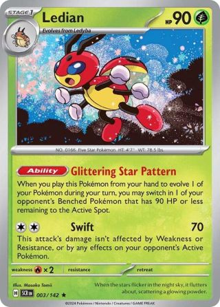 Ledian 3/142 — Stellar Crown Pokémon card
