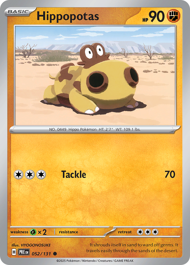 Hippopotas 52/131 — Prismatic Evolutions Pokémon card